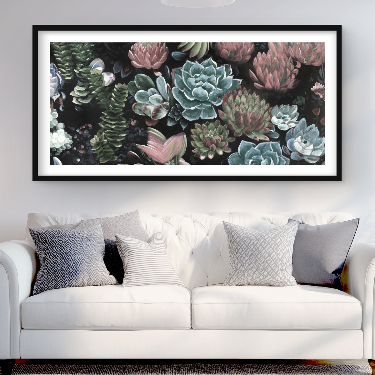 C1FM2448JGBDY5 24 x 48 in. Succulent Set - Floral & Botanical Framed Matted Print Decor