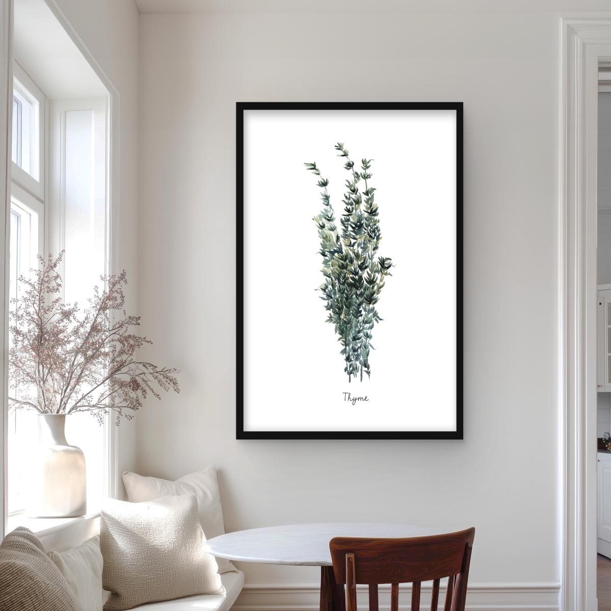 C1FM2436PA5EZO 24 x 36 in. Thyme Leaves Bundle - Kitchen Framed Print for Home Decor