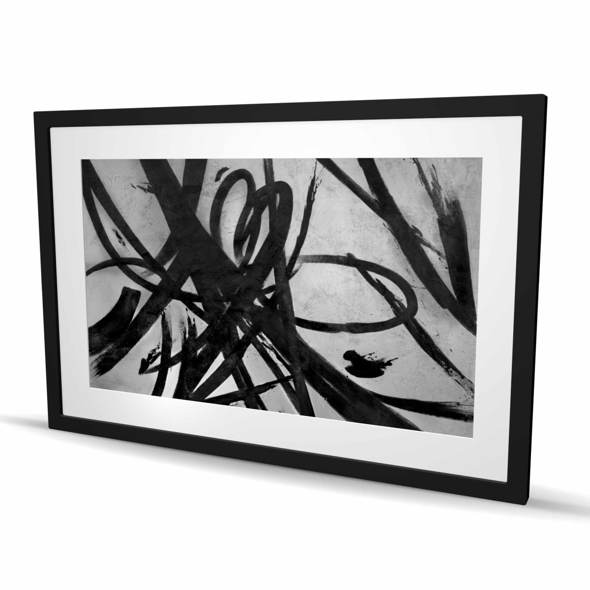C1FM2436PQCSDU 24 x 36 in. Circular Strokes - Shapes Man Cave Framed Matted Print