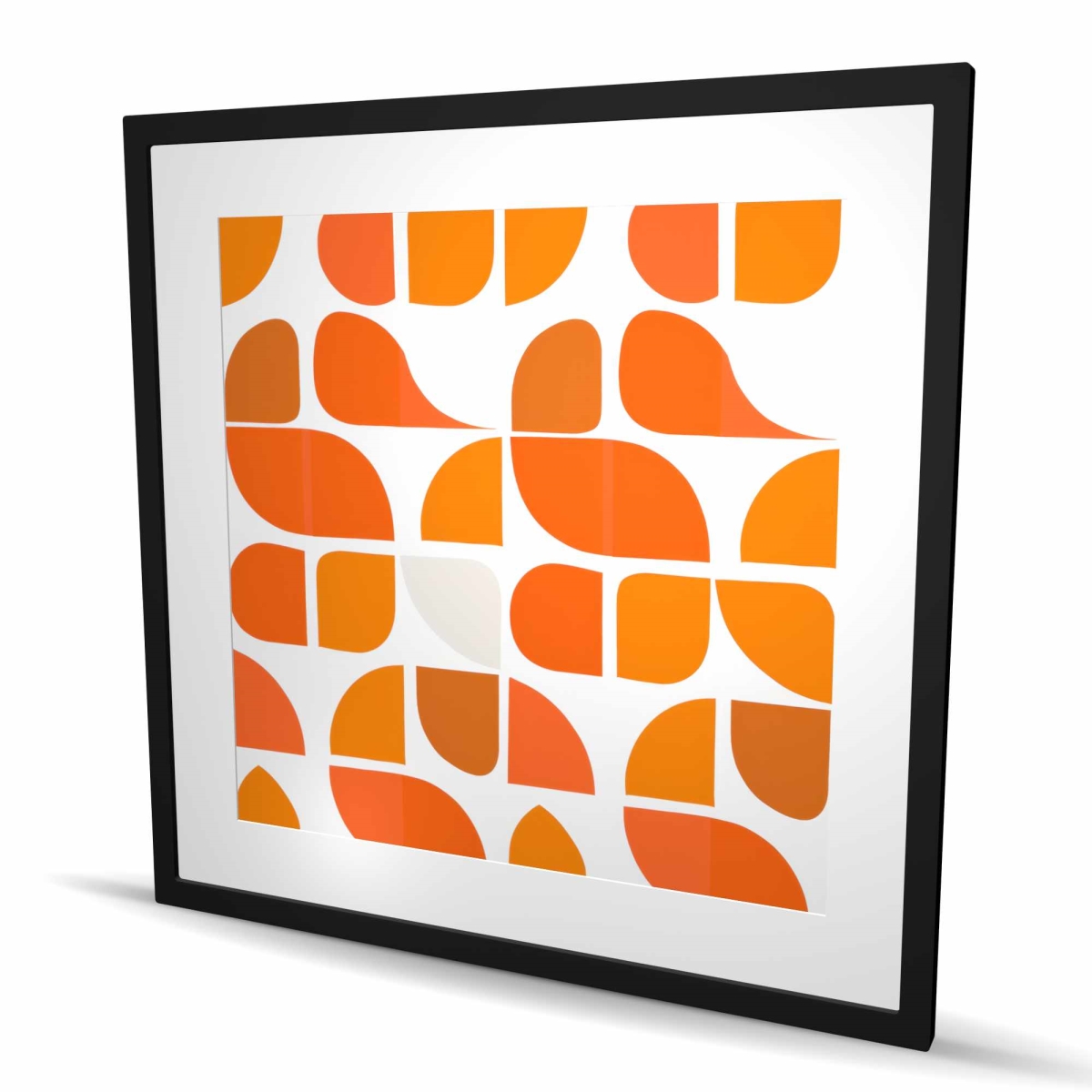 C1FM3636G8VGCR 36 x 36 in. Zig Zag - White Framed Matted Print for Home Decor
