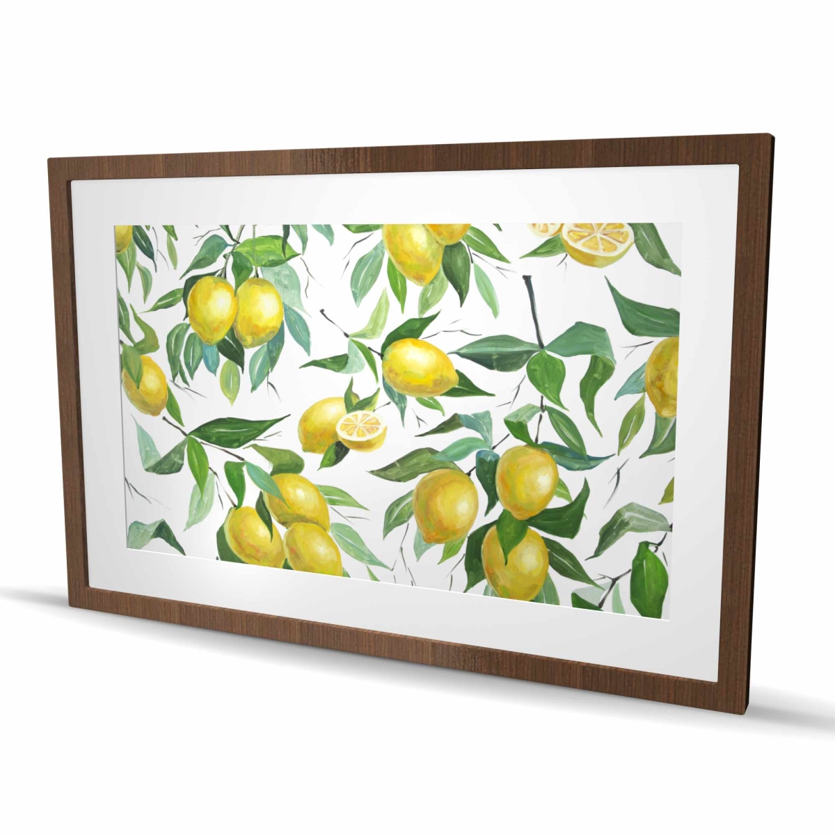 C1FM2436NZUZRK 24 x 36 in. Lemon Pattern - Illustrative Kitchen Framed Matted Print