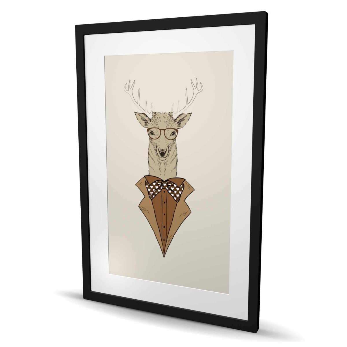 C1FM2436O4CO02 24 x 36 in. Deer with Brown Coat - Framed Matted Print for Home Decor
