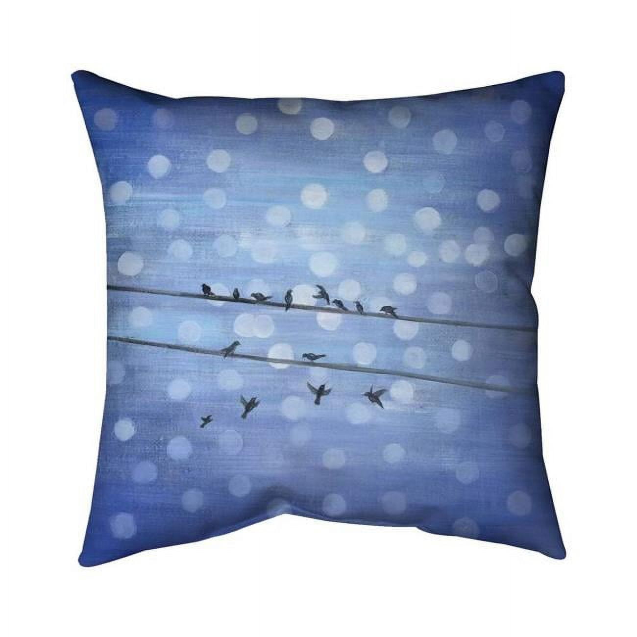 5542-2020-AN77 20 x 20 in. Birds on Glittering Blue Sky-Double Sided Print Outdoor Pillow Cover