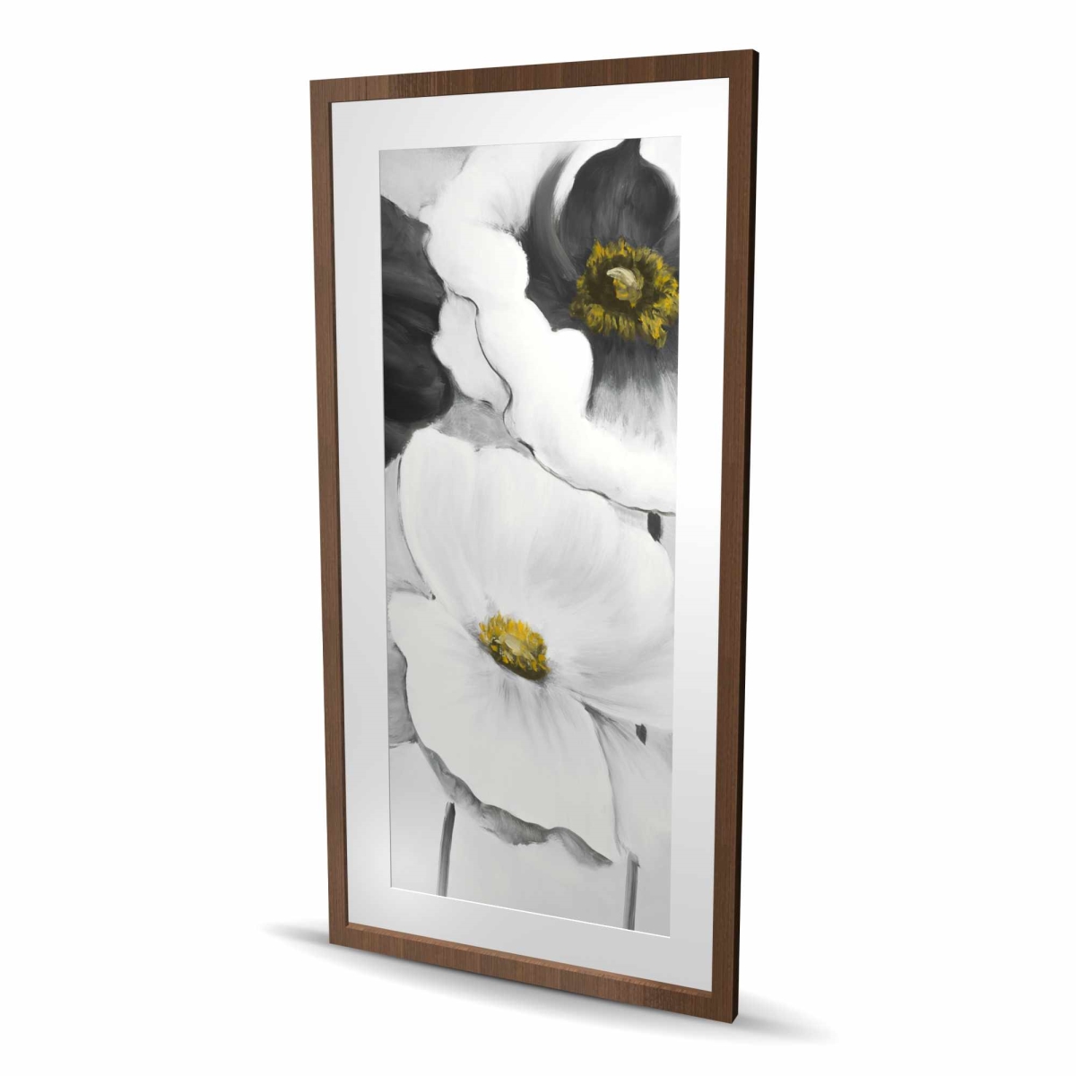 C1FM2448XDIIW7 24 x 48 in. Assorted White Flowers - Botanical Bathroom Framed Print