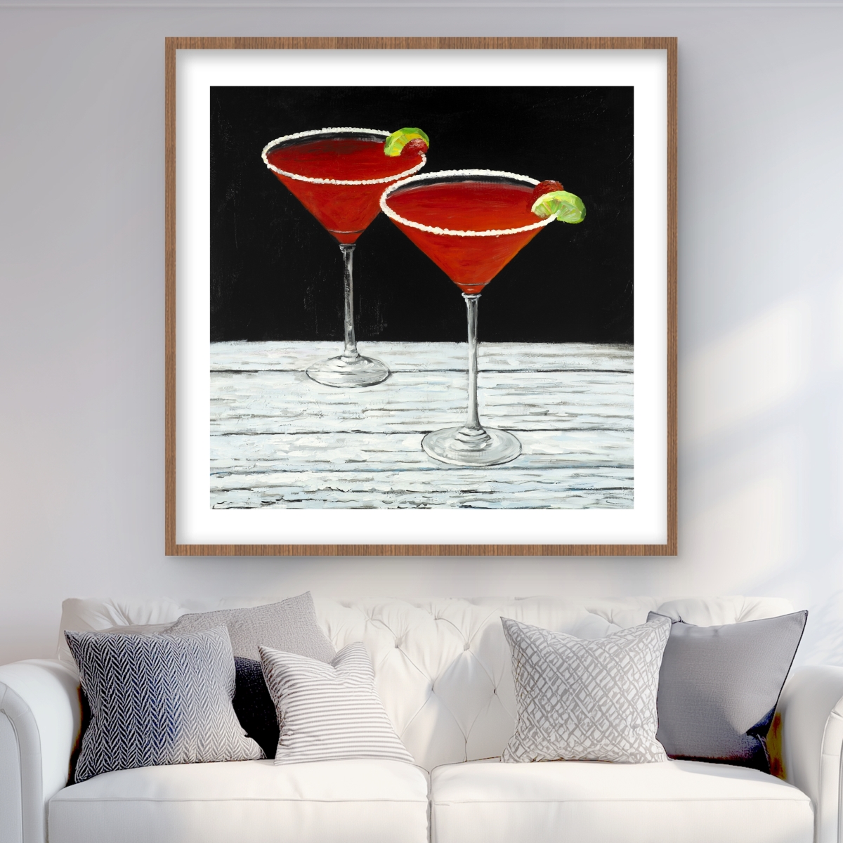 C1FM3636MW5RDO 36 x 36 in. Cosmopolitan Drink - Framed Matted Print for Home Decor