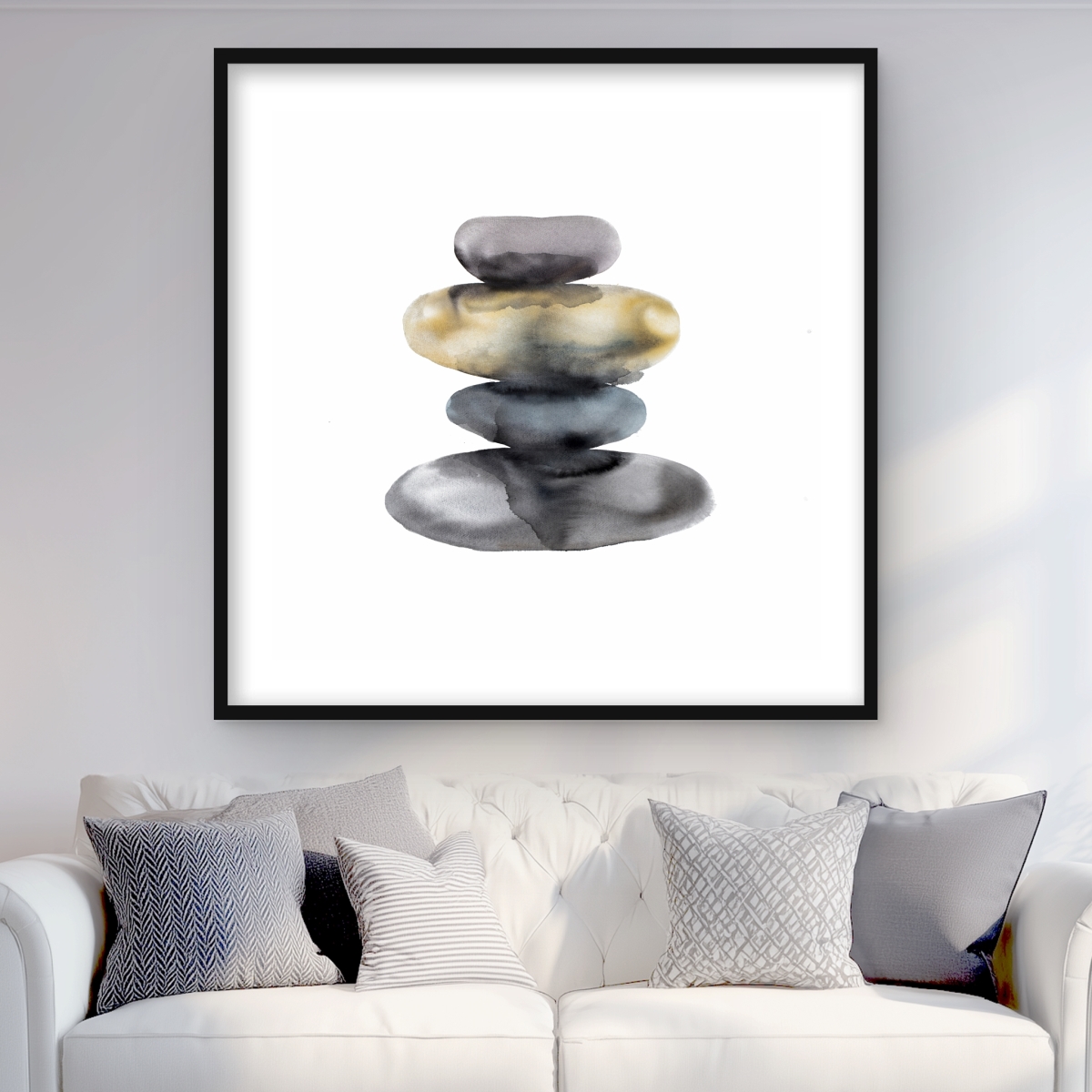 C1FM3636S55T7Z 36 x 36 in. Hot Stones - Still Life Bedroom Framed Matted Print Decor