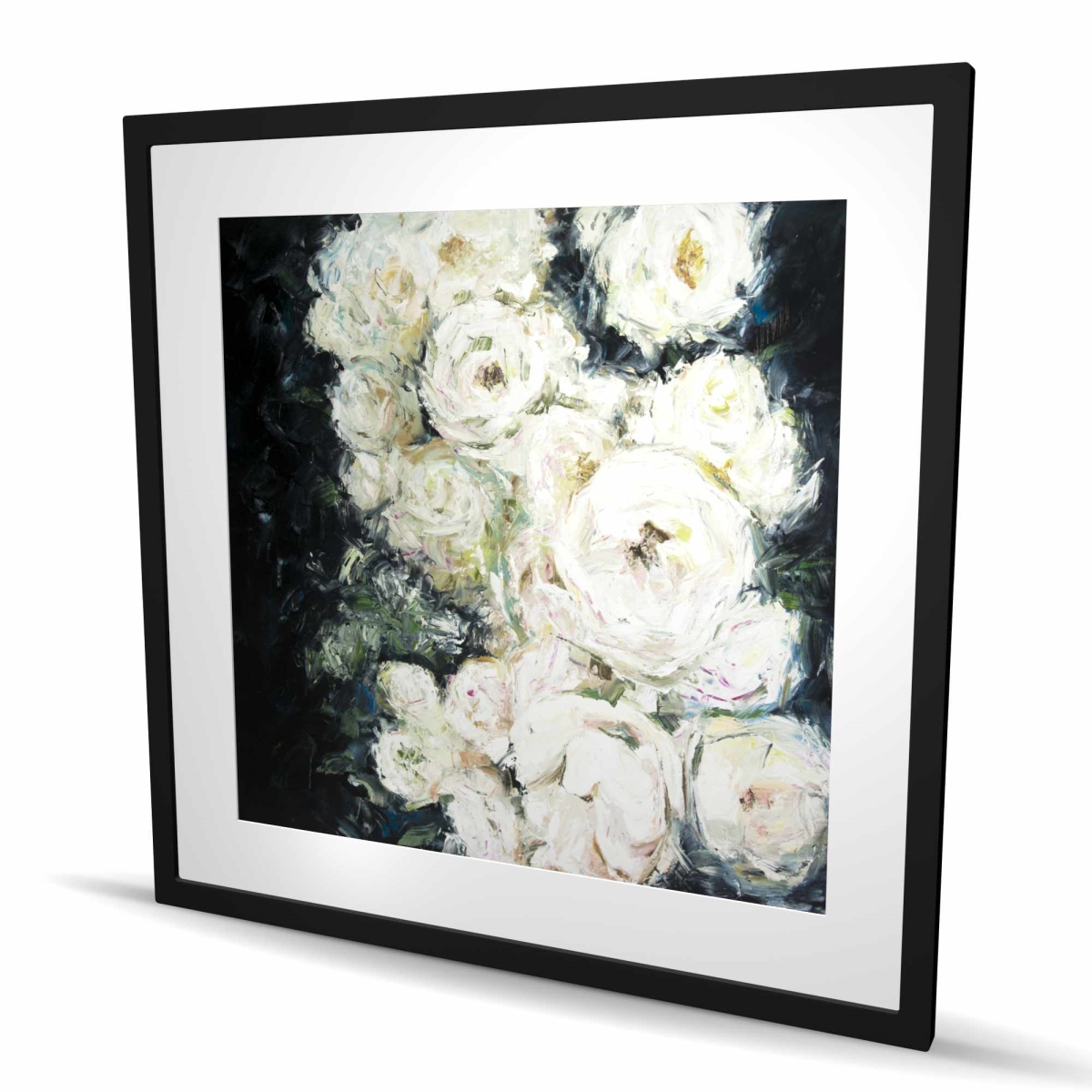 C1FM3636STNW0M 36 x 36 in. Garden Roses - Black Floral Botanical Framed Print for Decor