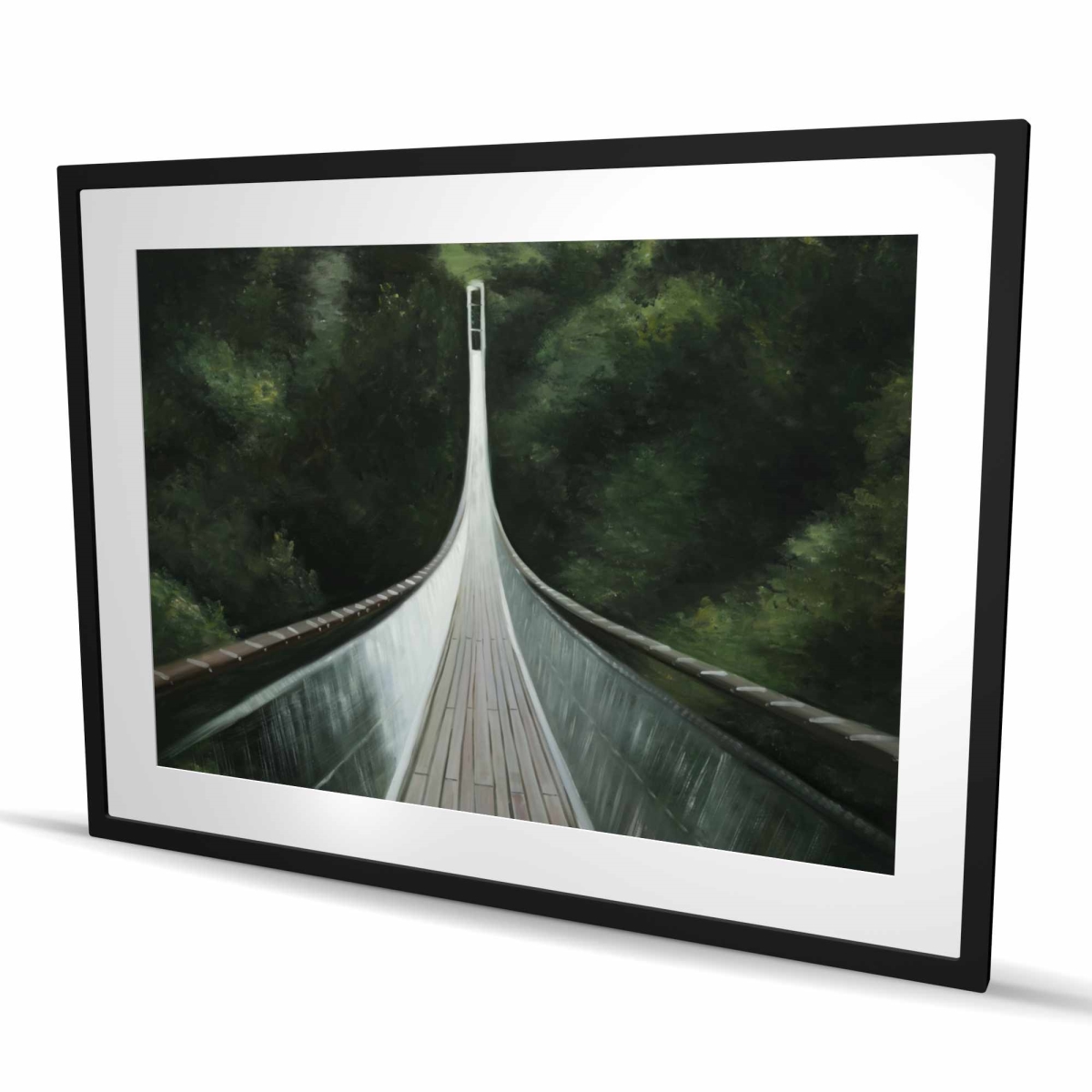 C1FM364817EE1C 36 x 48 in. Steep Bridge - Modern Framed Matted Print for Home Decor