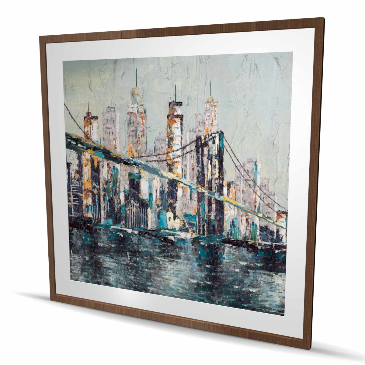 C1FM48486U6WIB 48 x 48 in. Abstract & Texturized Bridge - Contemporary Framed Print