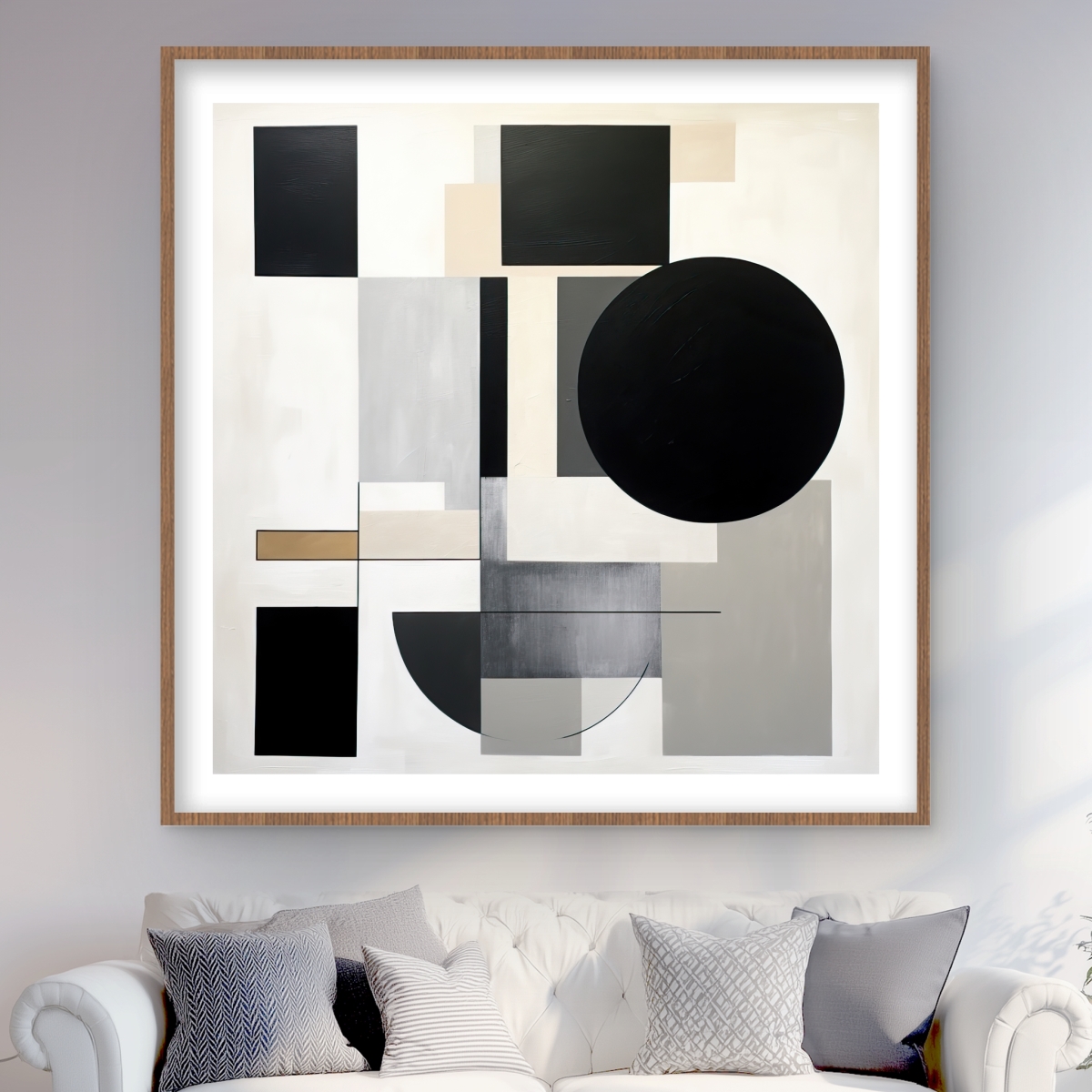 C1FM4848QYIPWQ 48 x 48 in. No Subject - Pattern Brown Framed Matted Print - Home Decor