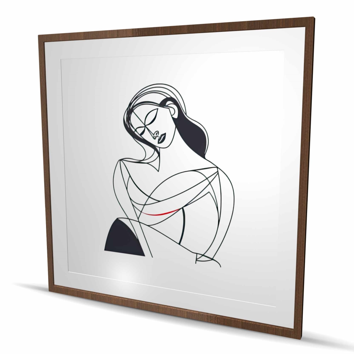 C1FM4848G481HE 48 x 48 in. A Mothers Love - Abstract White Framed Matted Print Decor