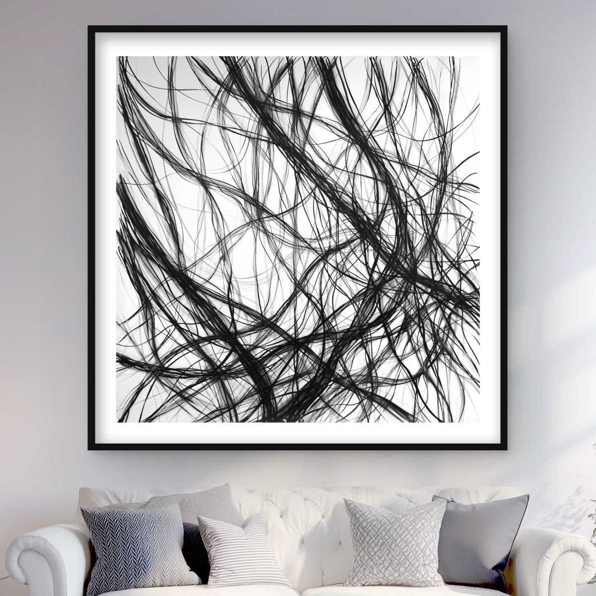 C1FM4848T553JR 48 x 48 in. Connection - Man Cave Black Framed Matted Print for Decor