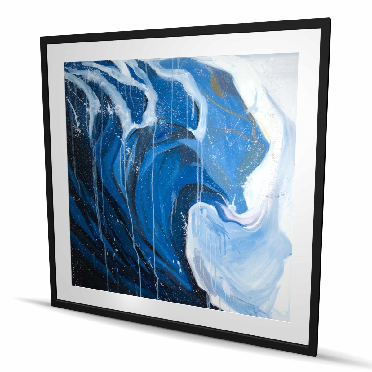 C1FM4848REM7CS 48 x 48 in. Abstract Wave in Motion - Coastal Bathroom Framed Print