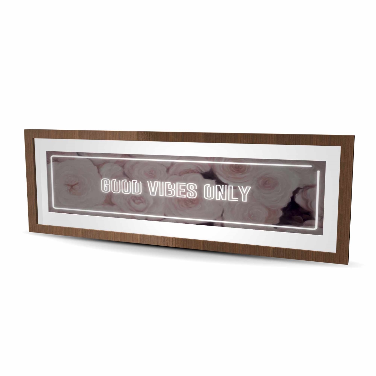 C1FM1648HT3R6U 16 x 48 in. Good Vibes Only - Roses - Motivational Framed Print Decor