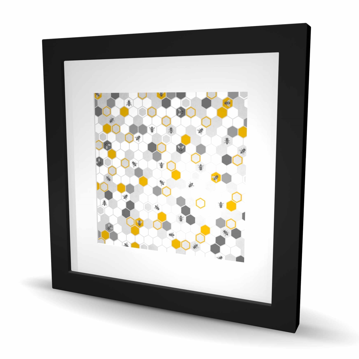 C1FM1616M4F1AQ 16 x 16 in. Beehive Pattern - Insect Illustrative Framed Matted Print
