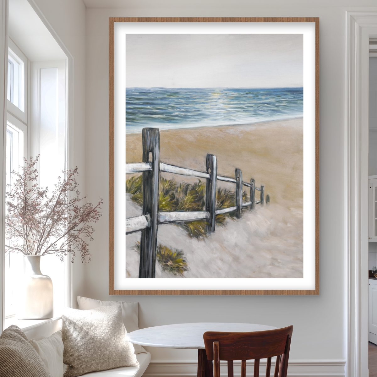 C1FM3648CUZAEM 36 x 48 in. Soft Seaside - Blue Framed Matted Print for Bathroom Decor