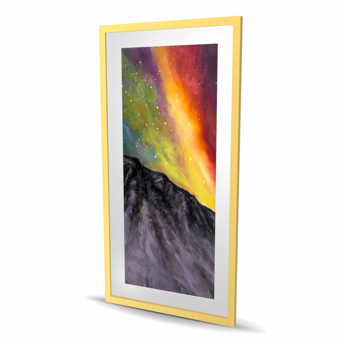 C1FM2448BBEIH3 24 x 48 in. Aurora Borealis in the Mountain - Framed Matted Print Decor