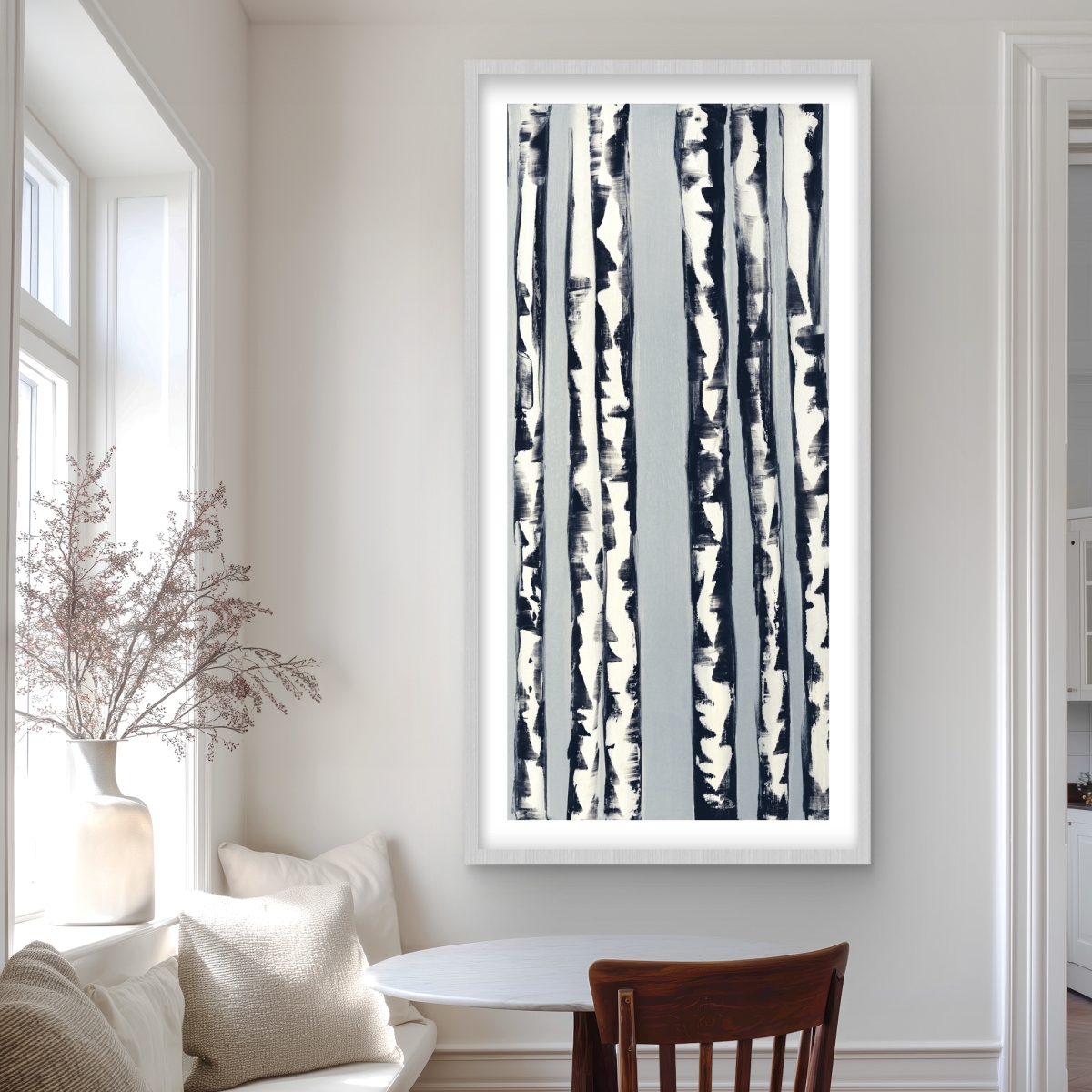 C1FM2448BN187X 24 x 48 in. Small Birch Trees - Framed Matted Print for Home Decor