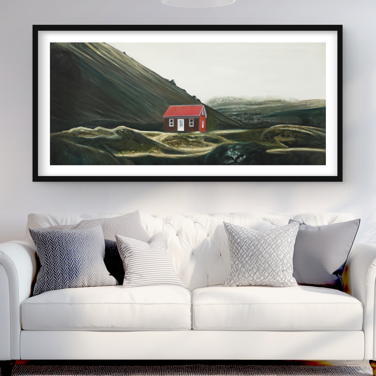 C1FM2448T0DDZ1 24 x 48 in. Isolated Shack - Rustic Framed Matted Print for Home Decor