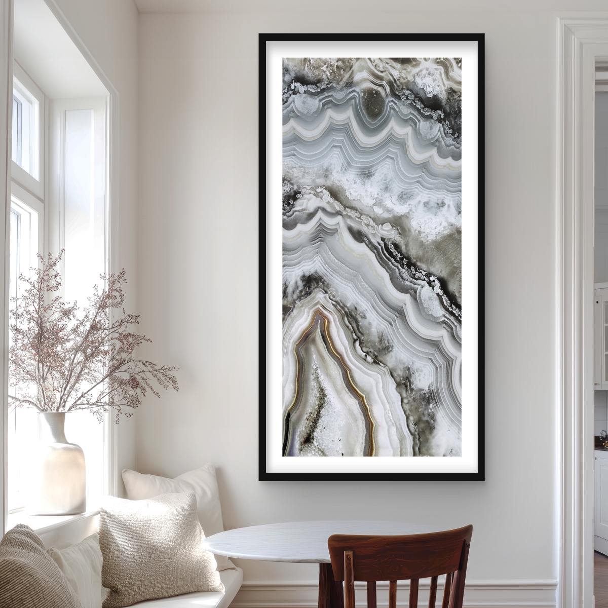 C1FM24488F9S3O 24 x 48 in. Abstract Geode - Office Abstract Framed Matted Print Decor