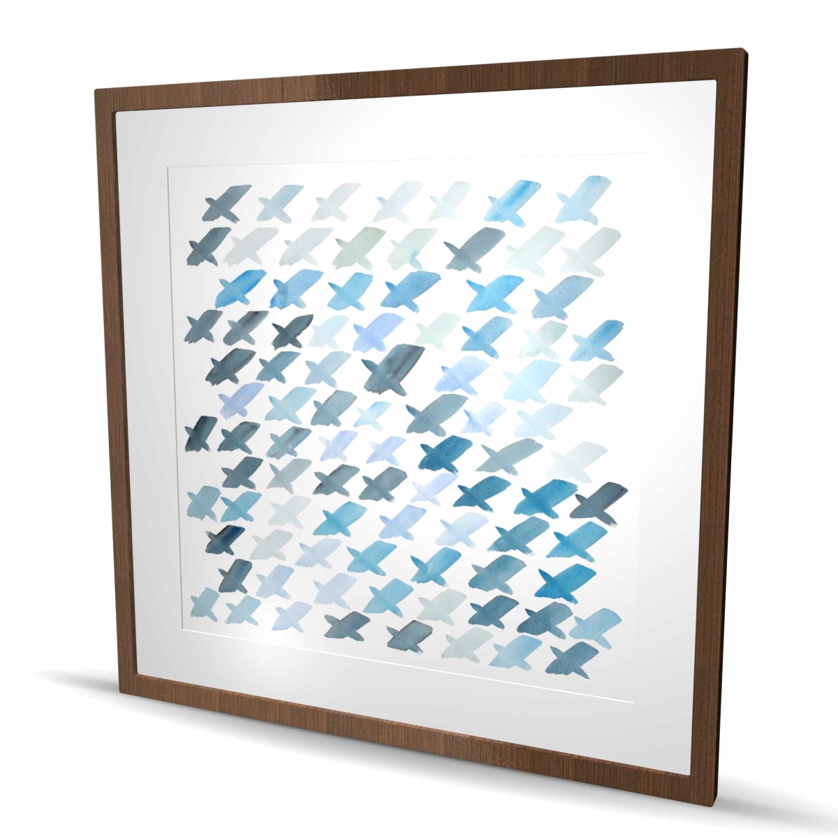 C1FM3636MQLTM7 36 x 36 in. X Pattern - Minimalist Framed Matted Print for Home Decor