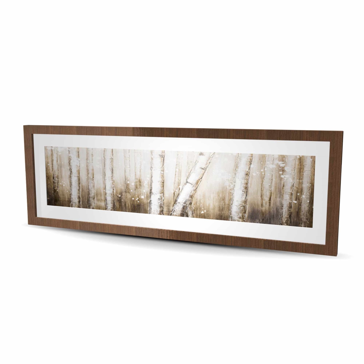 C1FM1648FJA1DT 16 x 48 in. Texturized Abstract Forest - Beige Framed Matted Print Decor