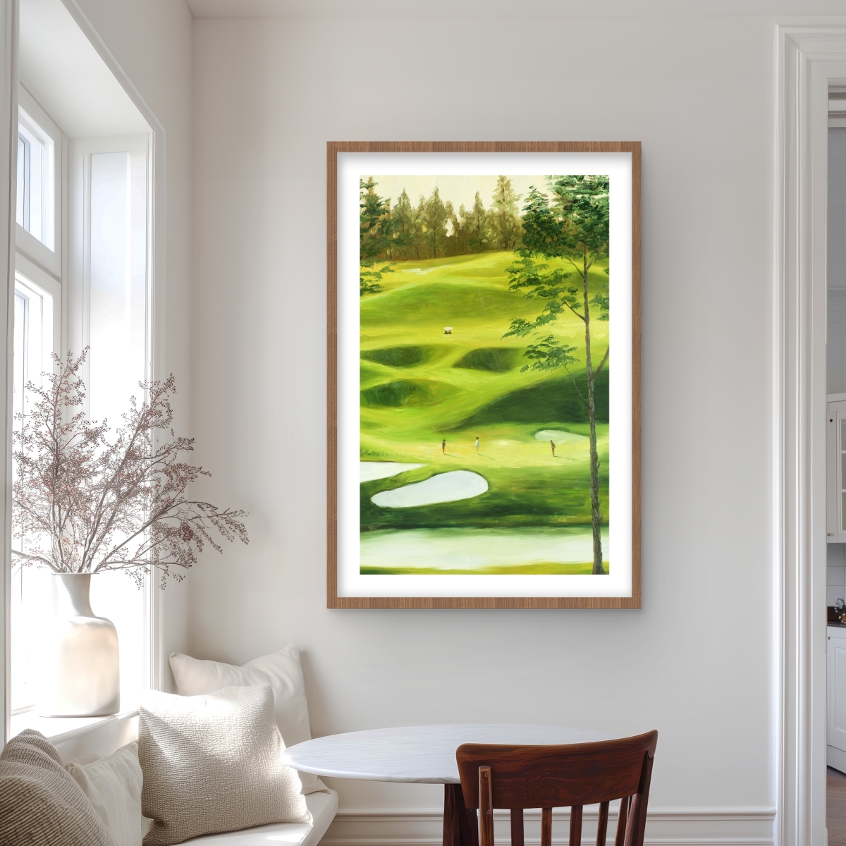 C1FM2436LLJ0GK 24 x 36 in. Big Golf Course - Framed Matted Print for Home Decor