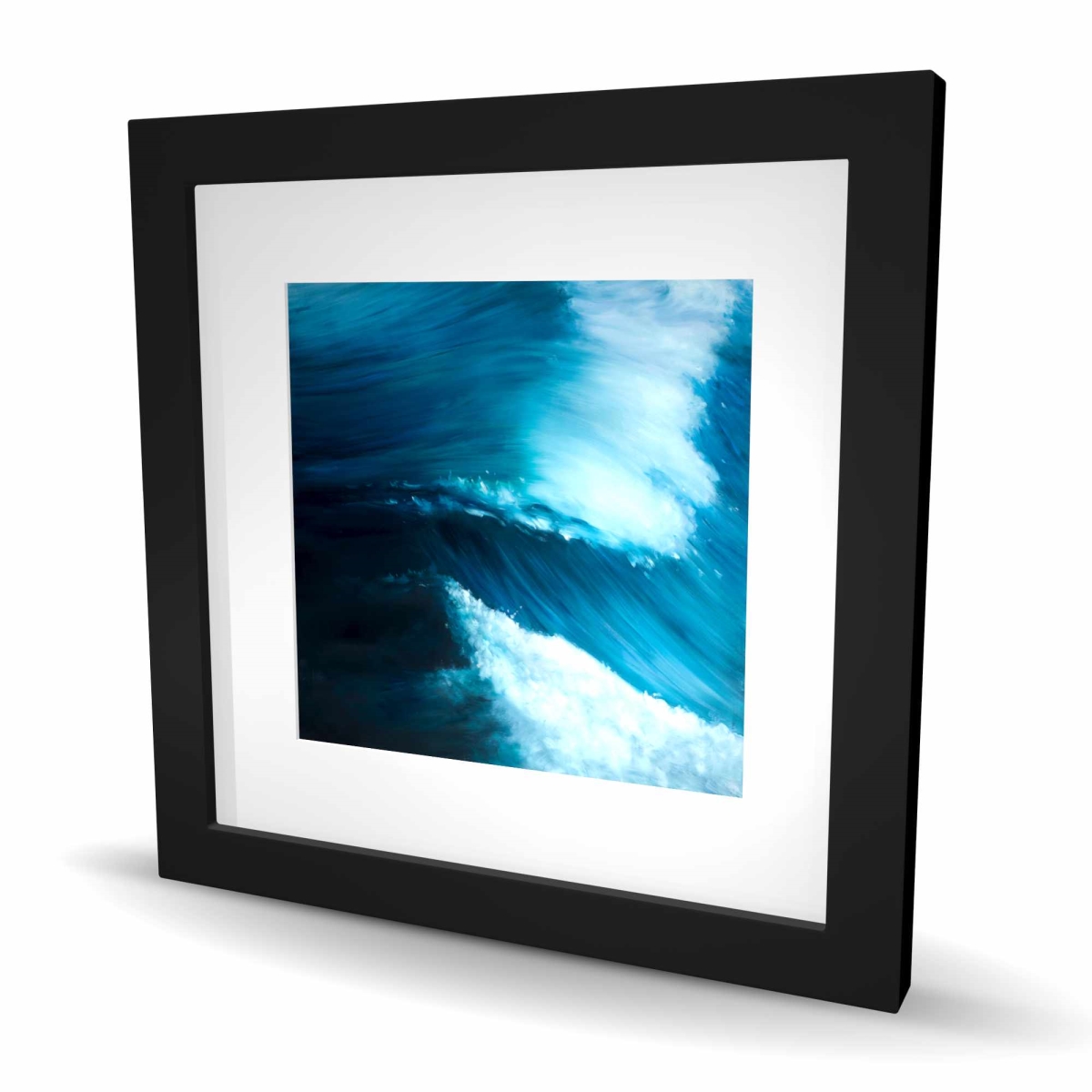 C1FM16163Z4GRQ 16 x 16 in. Unleashed Sea - Coastal Blue Framed Matted Print for Decor