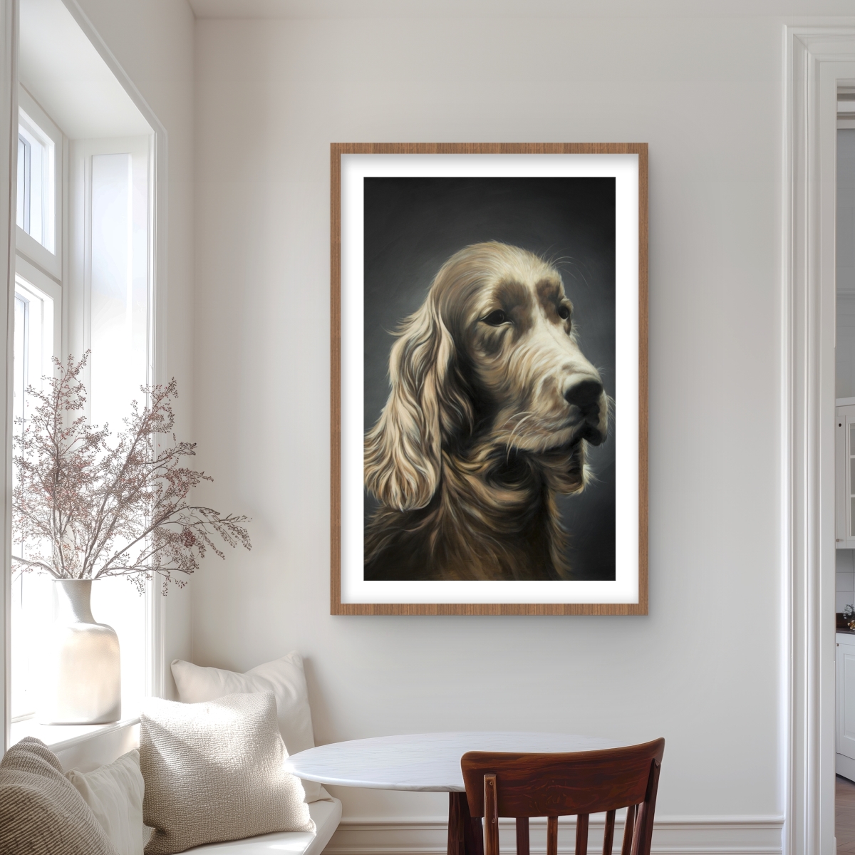 C1FM243604KLZK 24 x 36 in. Field Spaniel Framed Matted Print - Hyperrealist Home Decor