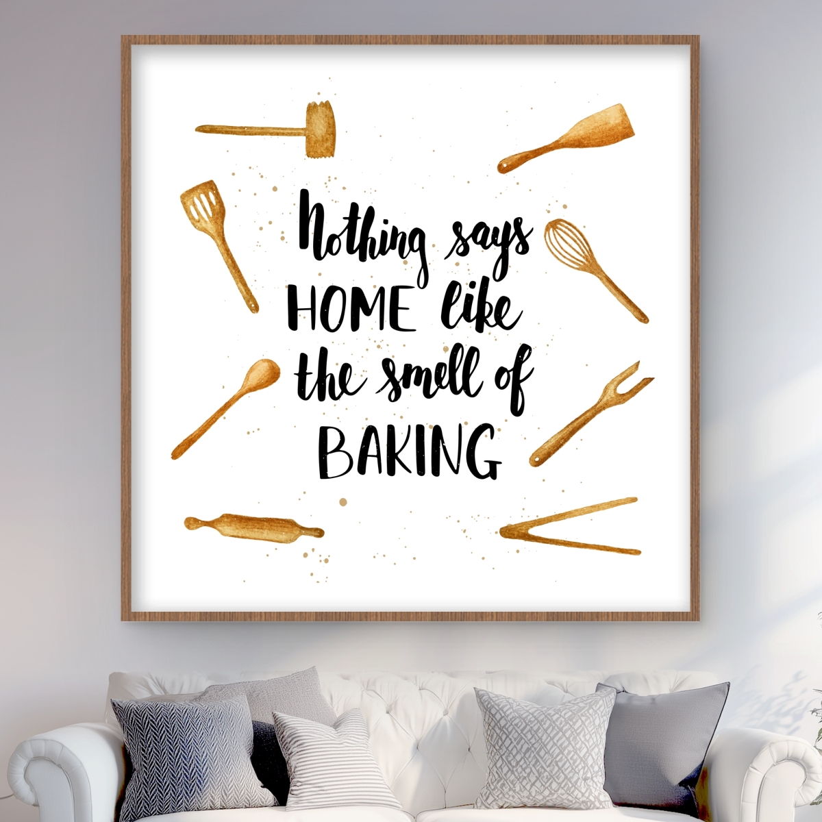 C1FM4848Y9F7AN 48 x 48 in. Brown Object Framed Matted Print - Home & Baking Decor