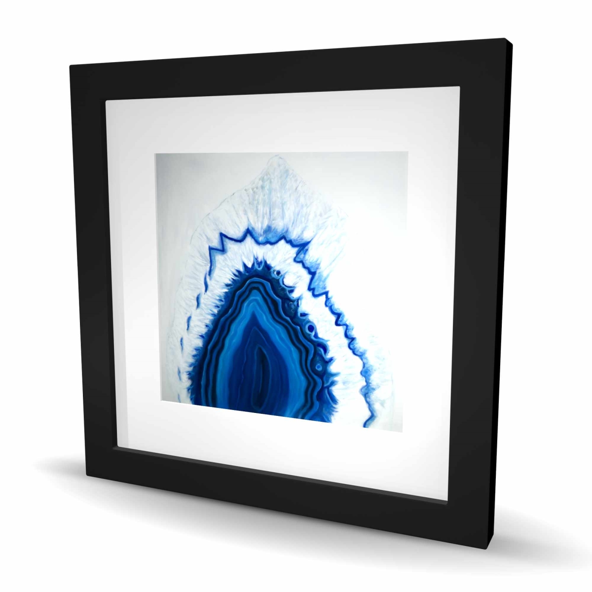 C1FM1616T1CTUT 16 x 16 in. Agate Geode Slice Print - Framed Matted Home Decor Art