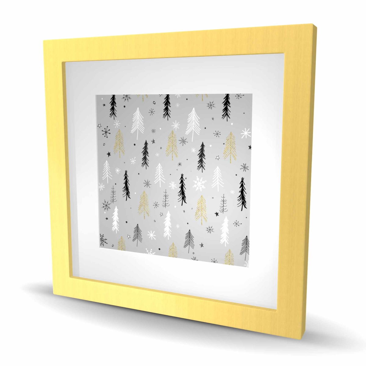 C1FM16160D1JJE 16 x 16 in. Christmas Tree Pattern - Framed Matted Print for Home Decor