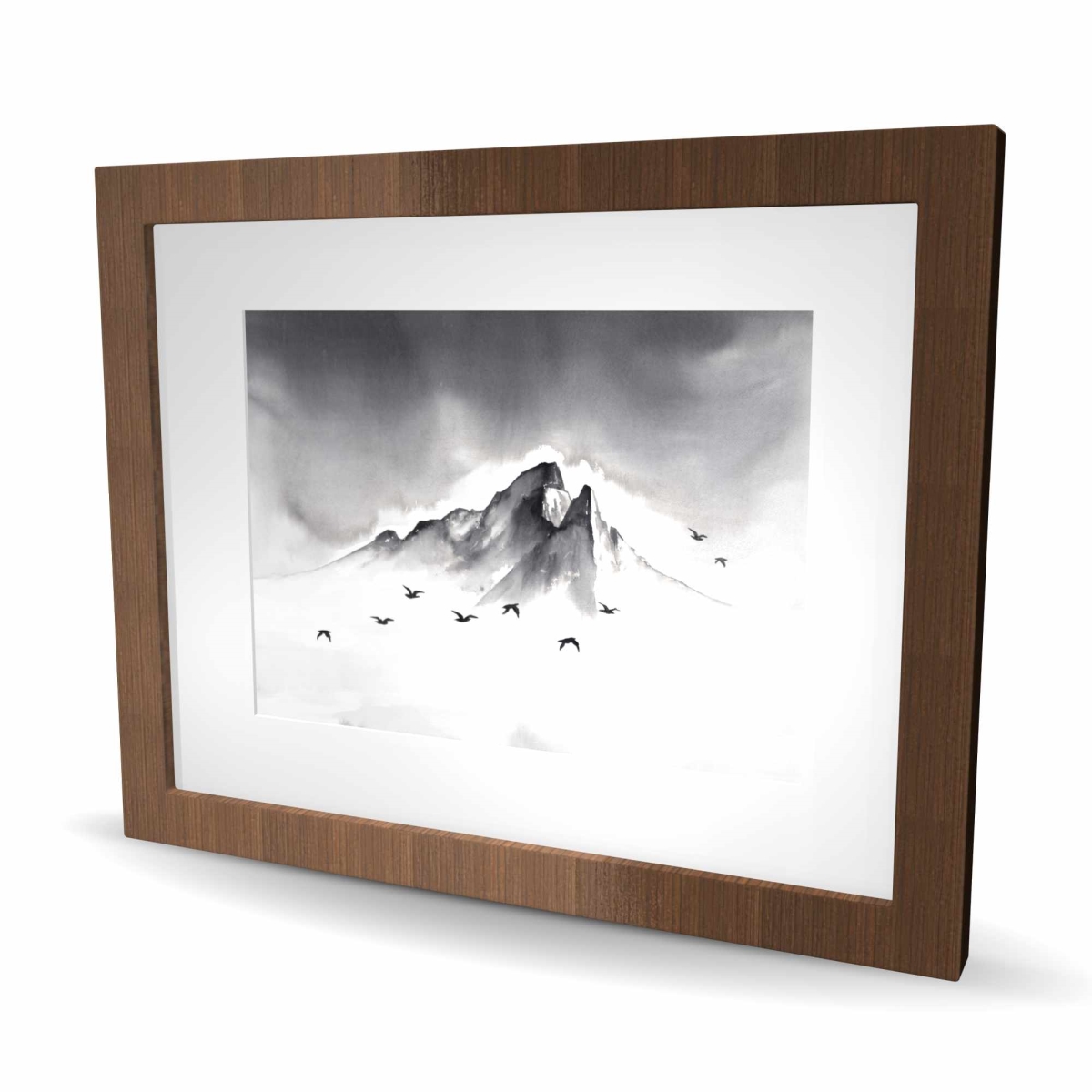 C1FM16204RTID3 16 x 20 in. Mountain Peak - White Landscapes Framed Matted Print Decor