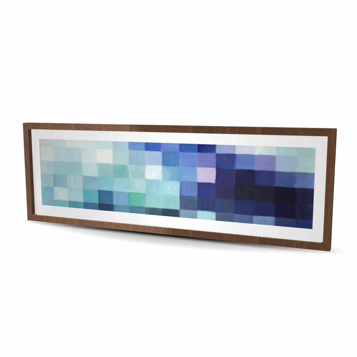 C1FM2060MQFPYZ 20 x 60 in. Pixelized Landscape - Bedroom Shapes Framed Matted Print
