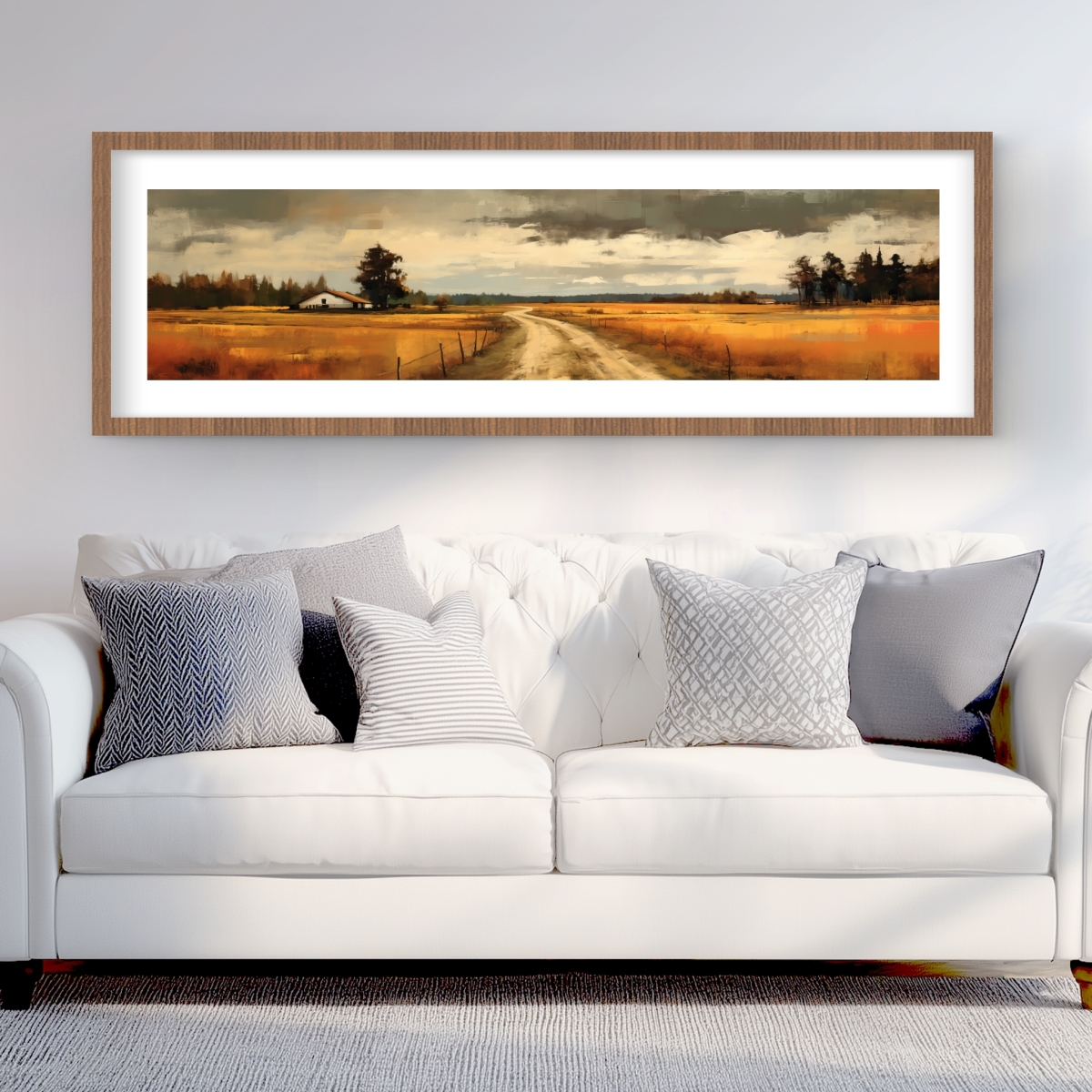 C1FM2060NN4OM5 20 x 60 in. Imminent Storm - Landscapes Trees Framed Matted Print Decor