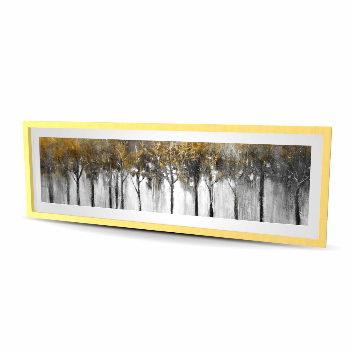 C1FM2060REQP4W 20 x 60 in. Abstract Yellow Forest - Contemporary Office Framed Print