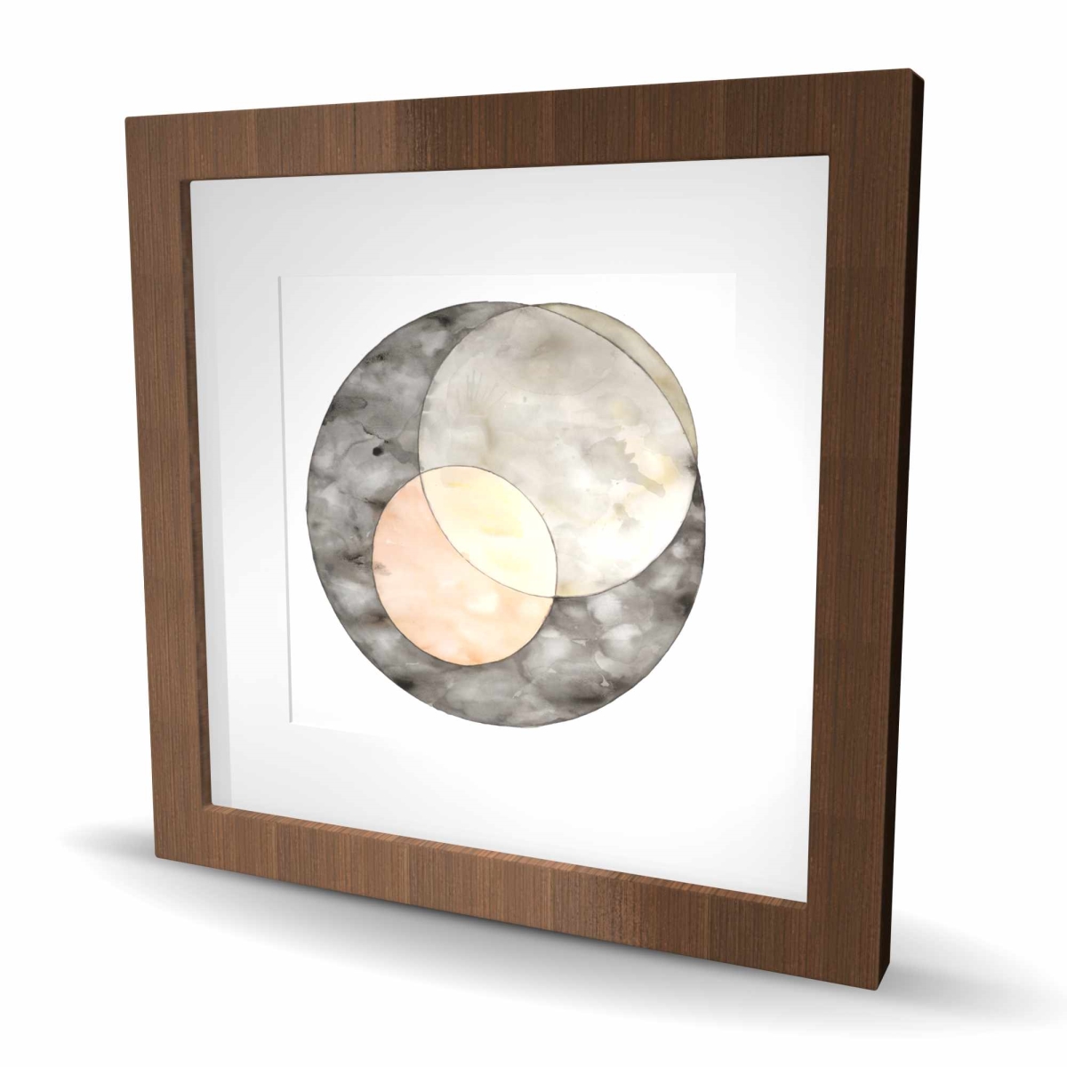 C1FM1616XX4SOE 16 x 16 in. Interlocking Patterns Gray Framed Matted Print - Home Decor