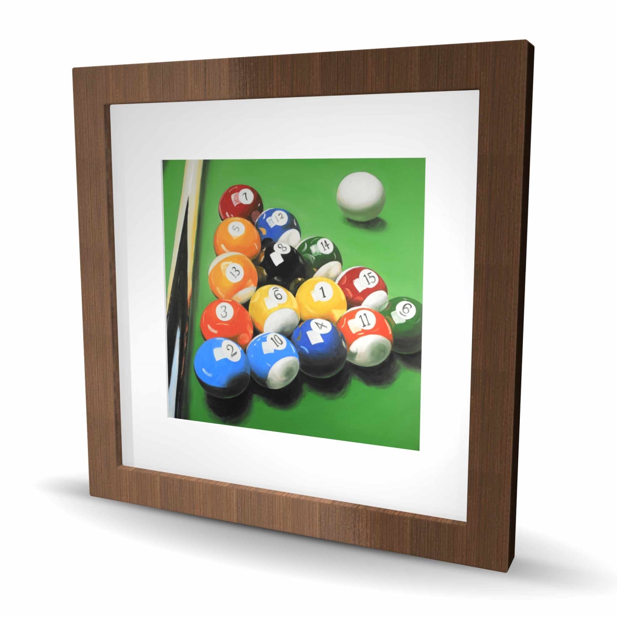 C1FM1616966VAC 16 x 16 in. Pool Table with Ball Formation - Hyperrealist Man Cave Print