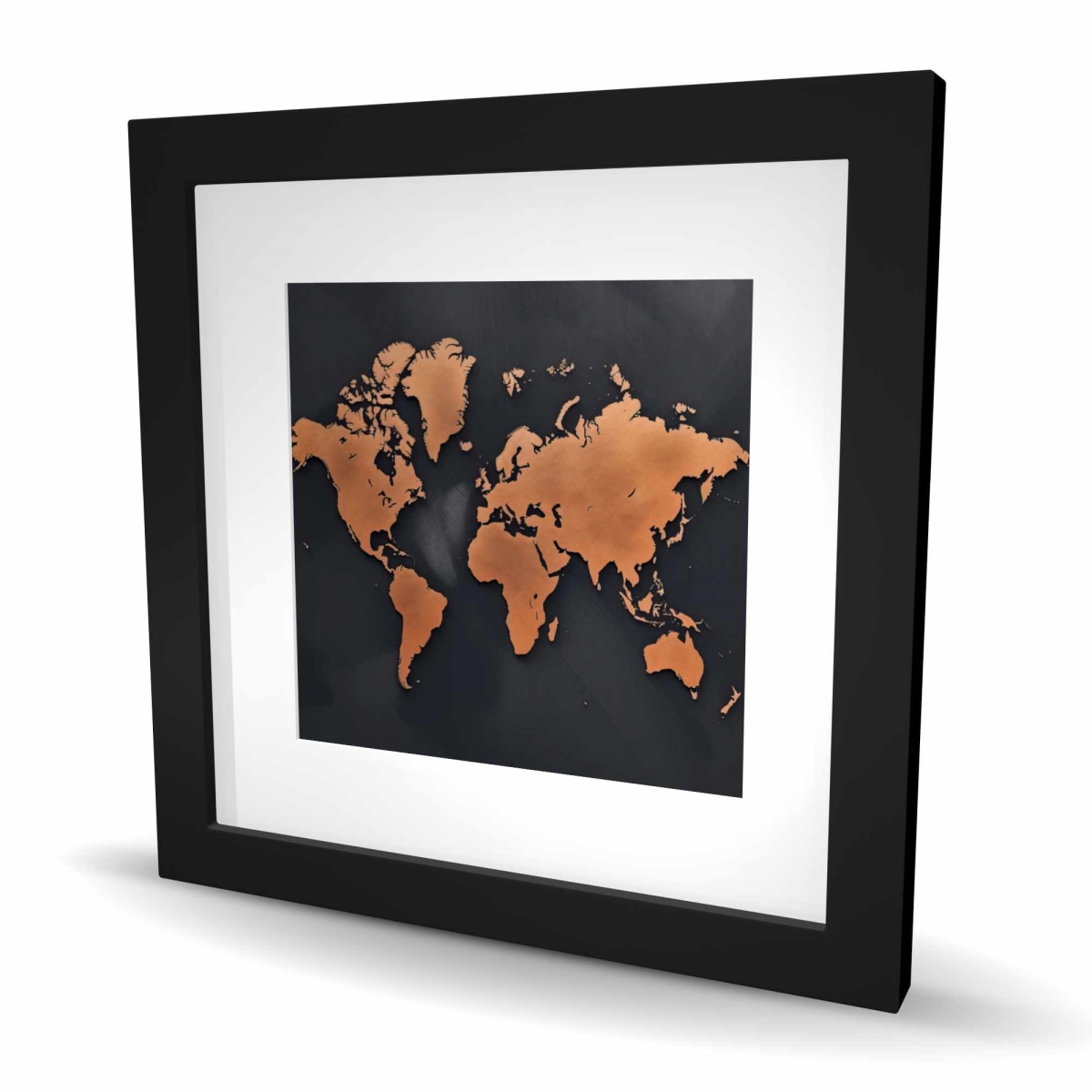 C1FM16166UUJAY 16 x 16 in. Rusted Map - Blueprints Satellite View Framed Print Decor