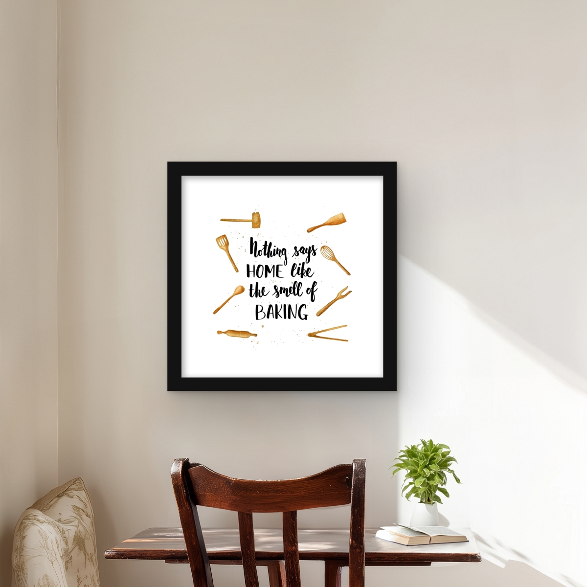 C1FM1616ONLCB6 16 x 16 in. Home & Baking - Framed Matted Print for Home Decor