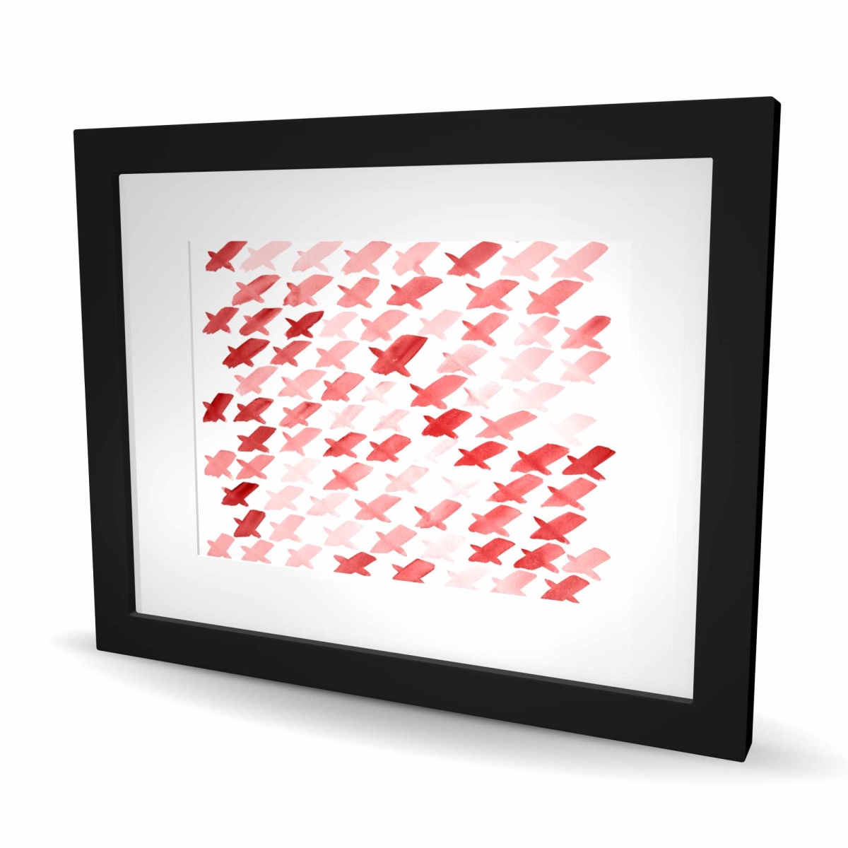 C1FM1620MUBZG0 16 x 20 in. X Red Pattern - Abstract Framed Matted Print for Home Decor