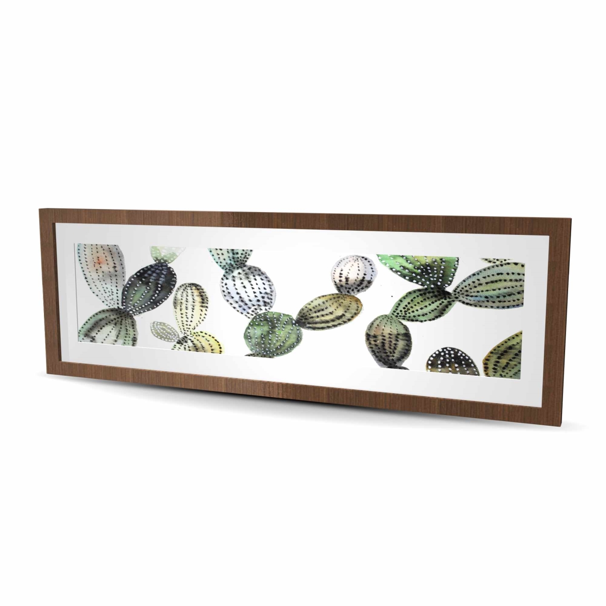 C1FM164805F1VN 16 x 48 in. Pattern Opuntia Cactus - Botanical Floral Framed Print Decor