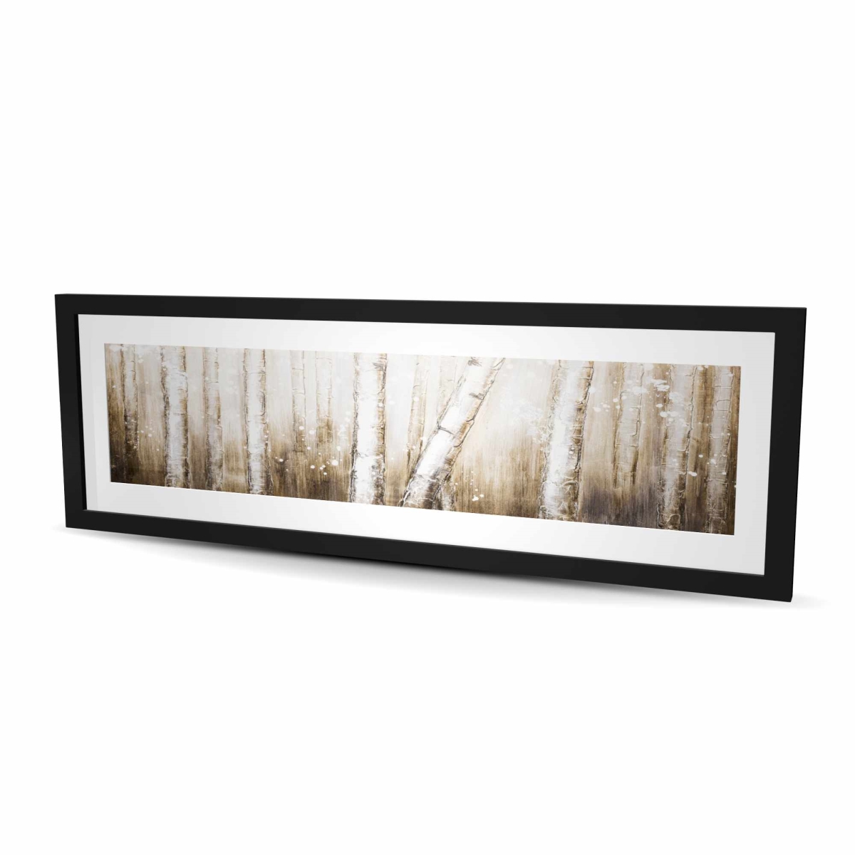 C1FM1648WMZ5OR 16 x 48 in. Texturized Abstract Forest - Modern Brown Framed Print Decor