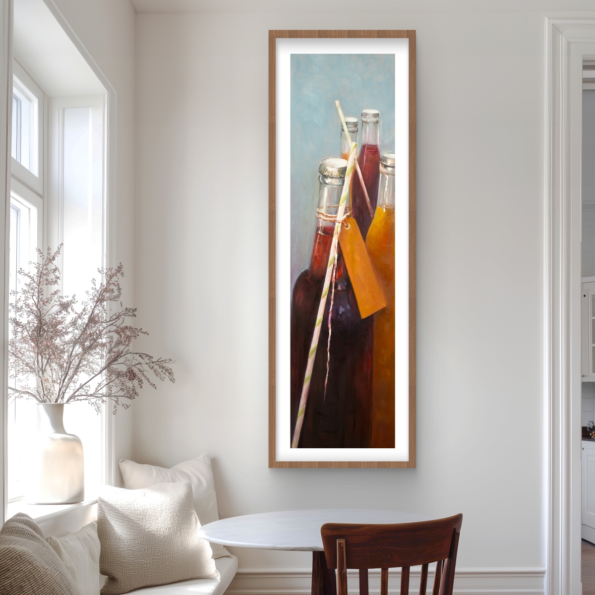 C1FM20605I4XWH 20 x 60 in. Summer Drinks - Kitchen Orange Framed Matted Print for Decor