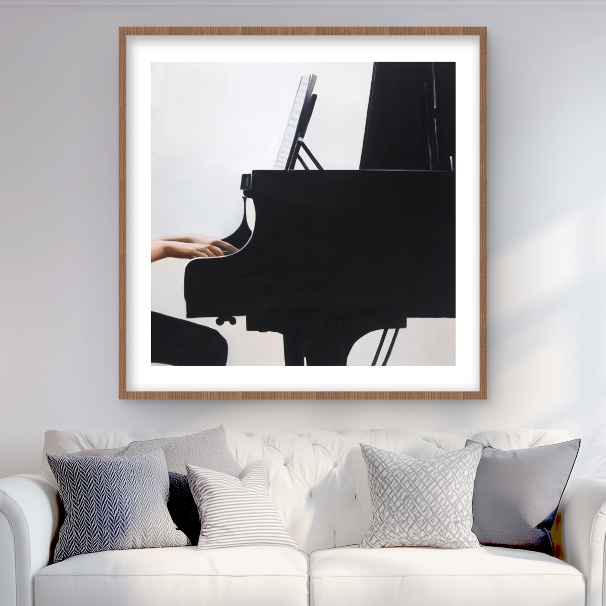C1FM3636BLC416 36 x 36 in. Melody - Romantic Instrument Matted Print for Home Decor