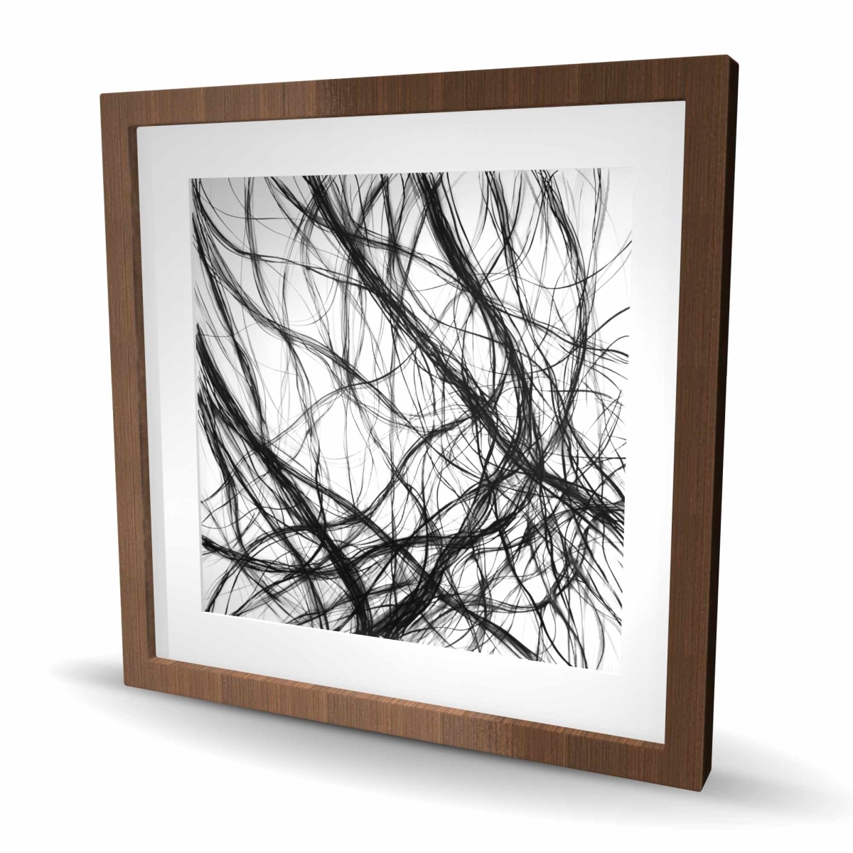 C1FM2424D9H89G 24 x 24 in. Connection - Shapes Black & White Framed Matted Print Decor