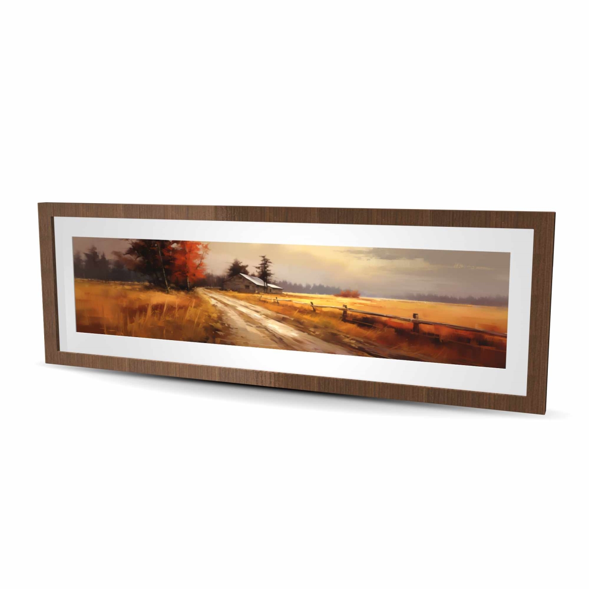 C1FM1648C4E57C 16 x 48 in. Rain Approaching - Landscapes Office Framed Matted Print