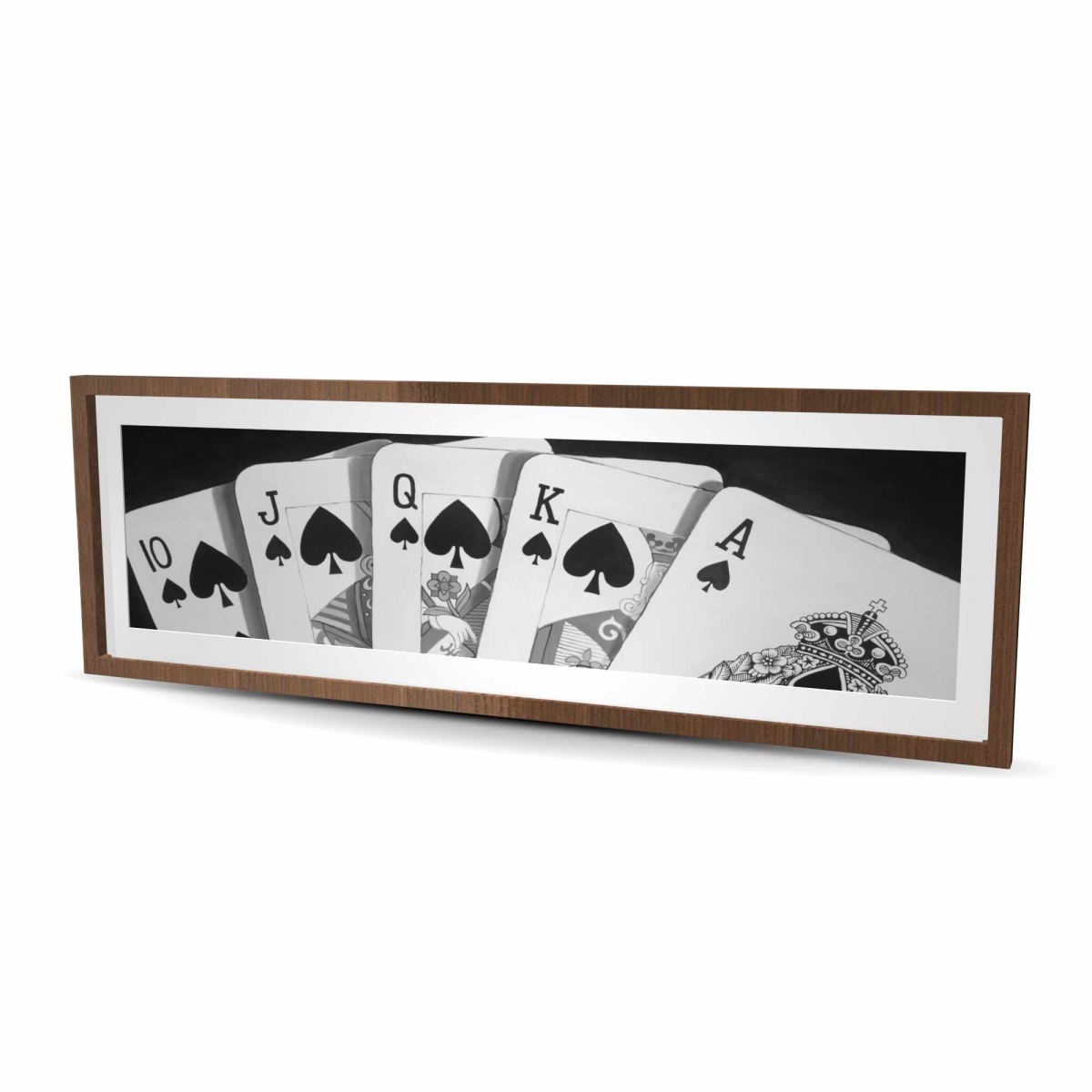 C1FM2060OCCJ6K 20 x 60 in. Black & White Card Game - Gray Man Cave Framed Print