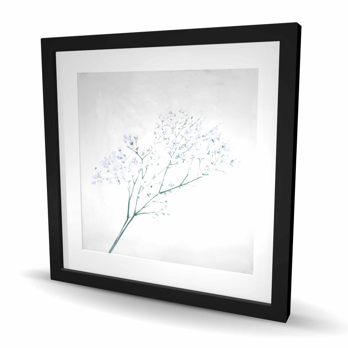C1FM2424LHCWNU 24 x 24 in. Bouquet of Flowers Babys Breath - Minimalist Framed Print