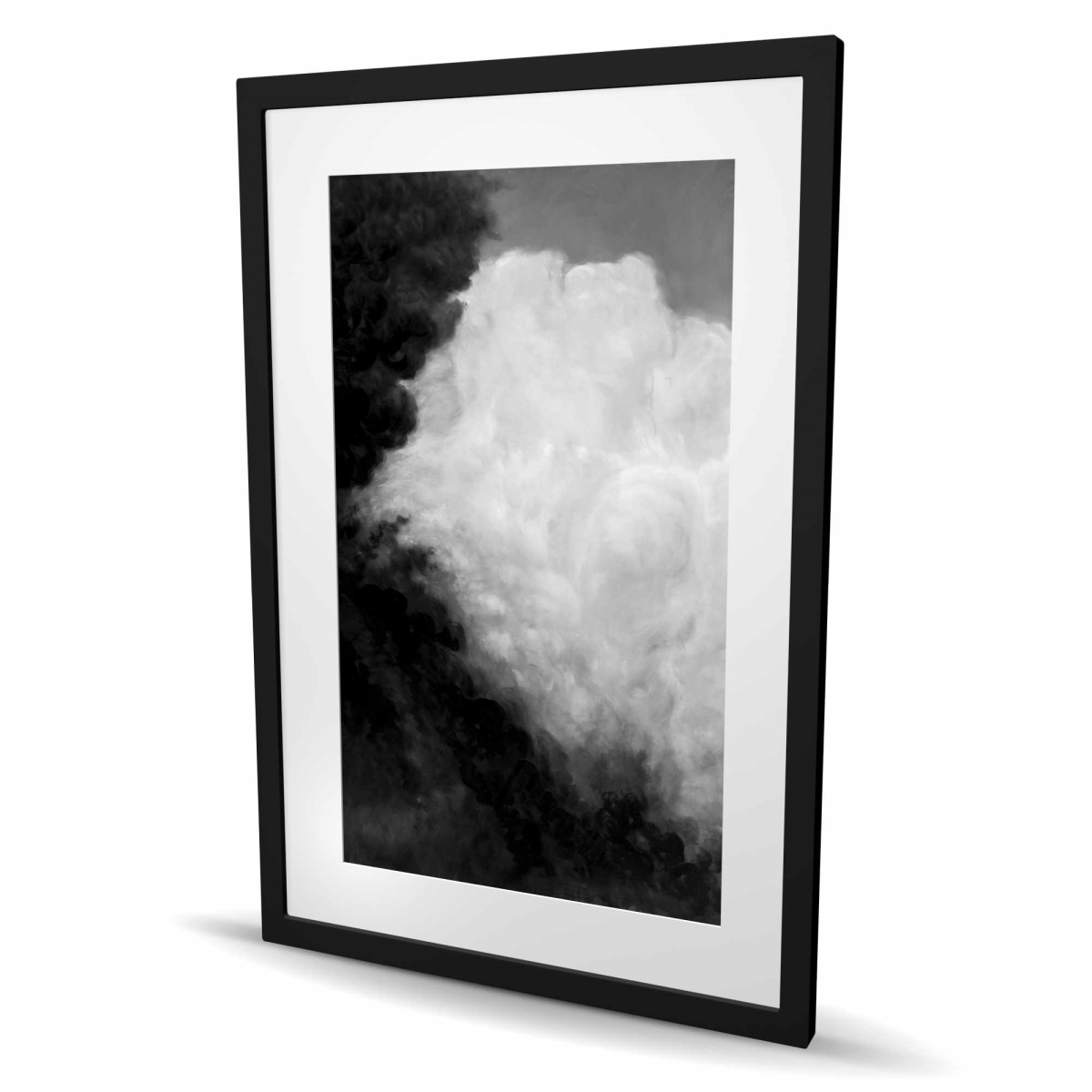 C1FM2436YB8C65 24 x 36 in. Dark Monochrome Clouds - Black & White Framed Print Decor
